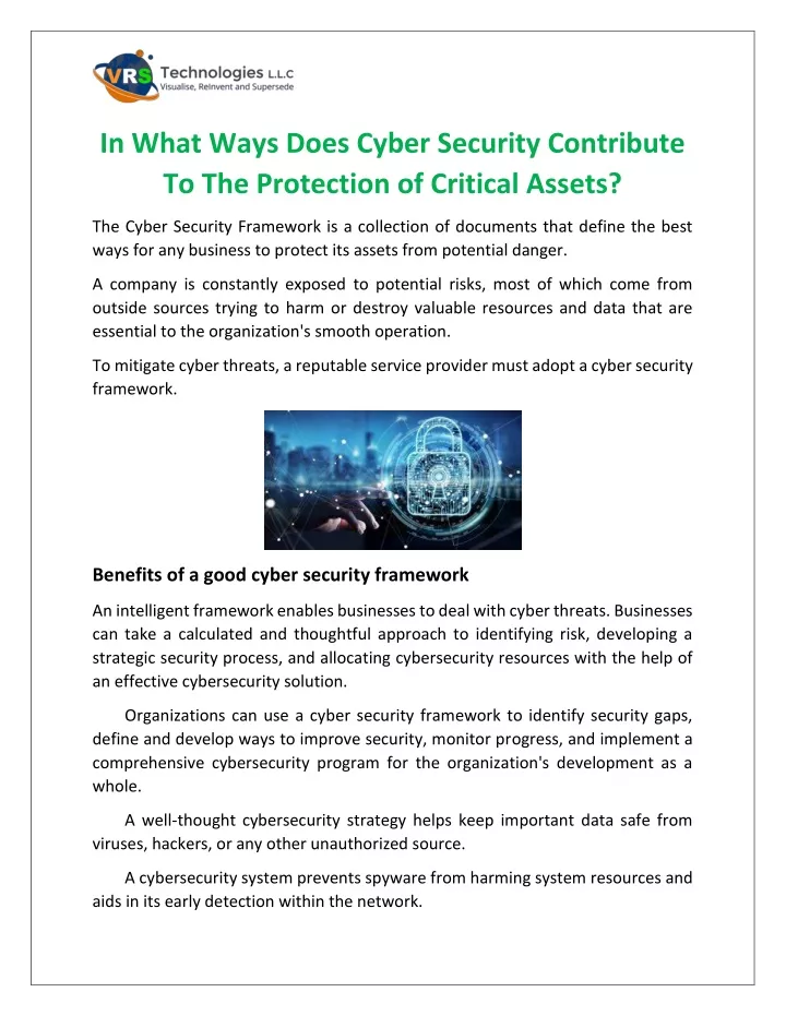 in what ways does cyber security contribute
