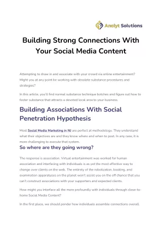 building strong connections with your social