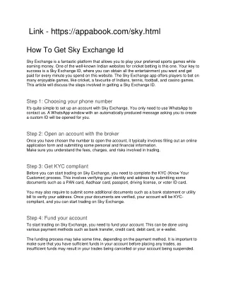 How To Get Sky Exchange Id