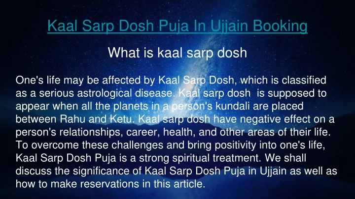 kaal sarp dosh puja in ujjain booking