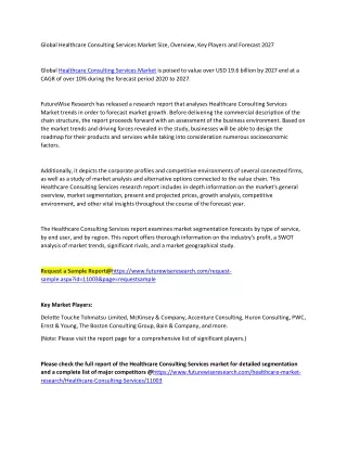 Healthcare Consulting Services Market