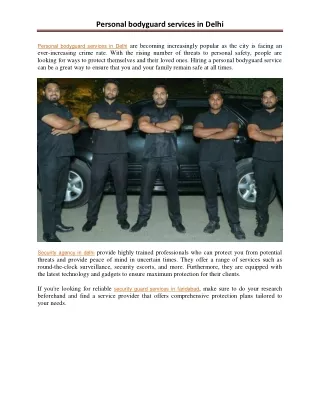 personal bodyguard services in delhi