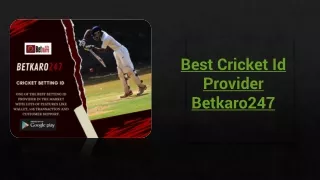 Best Cricket Id Provider Betkaro247