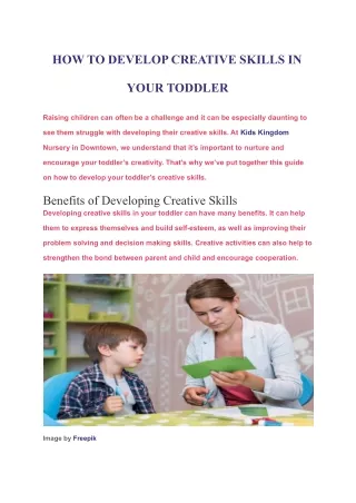 how to develop creative skills in