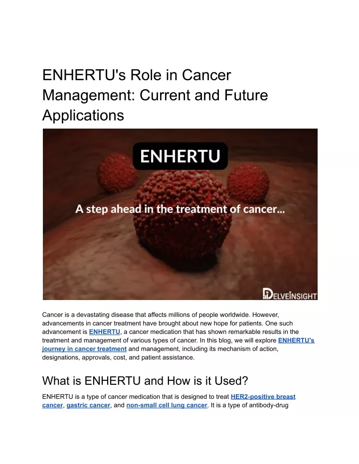 enhertu s role in cancer management current