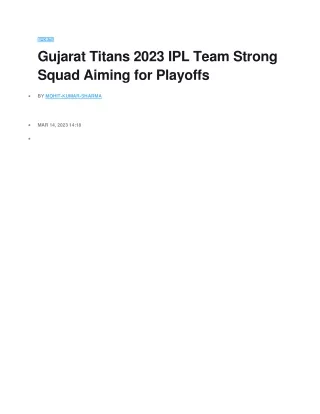 sports gujarat titans 2023 ipl team strong squad