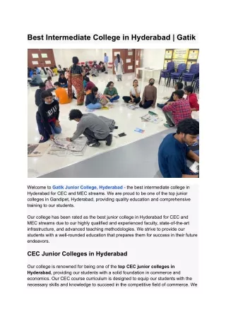 best intermediate college in hyderabad gatik