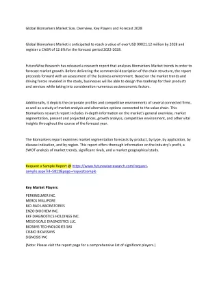 global biomarkers market size overview