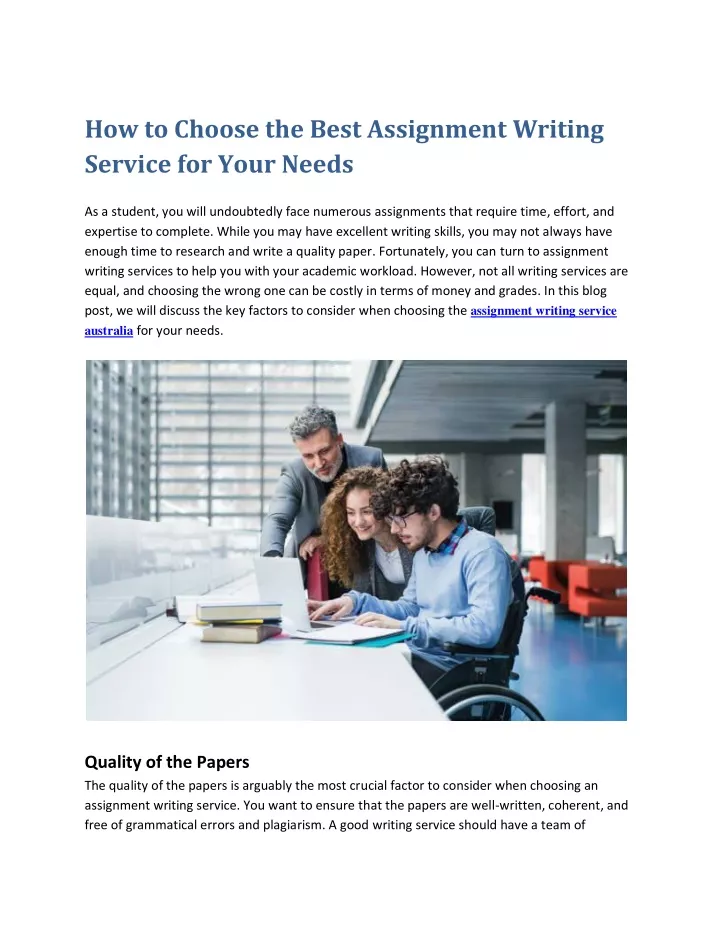 how to choose the best assignment writing service