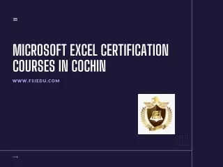 Microsoft Excel Certification Courses in Cochin