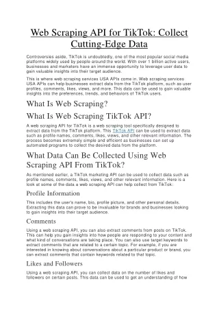 Web Scraping API for TikTok: Collect Cutting-Edge Data
