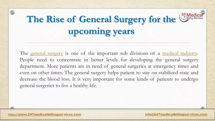 the rise of general surgery for the upcoming years