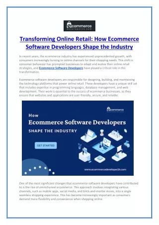 transforming online retail how ecommerce software