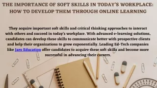 the importance of soft skills in today