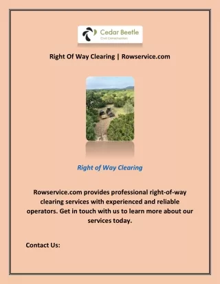 Right Of Way Clearing | Rowservice.com