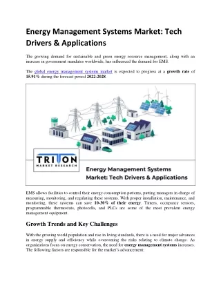 Energy Management Systems Market: Tech Drivers & Applications