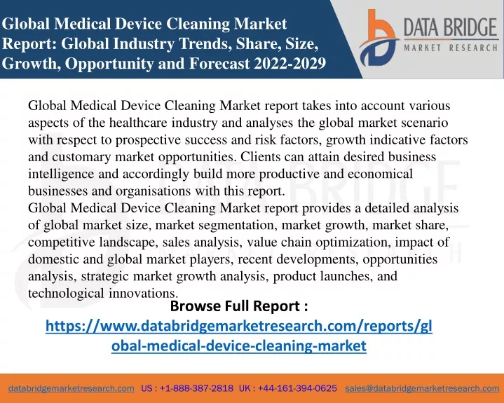 global medical device cleaning market report