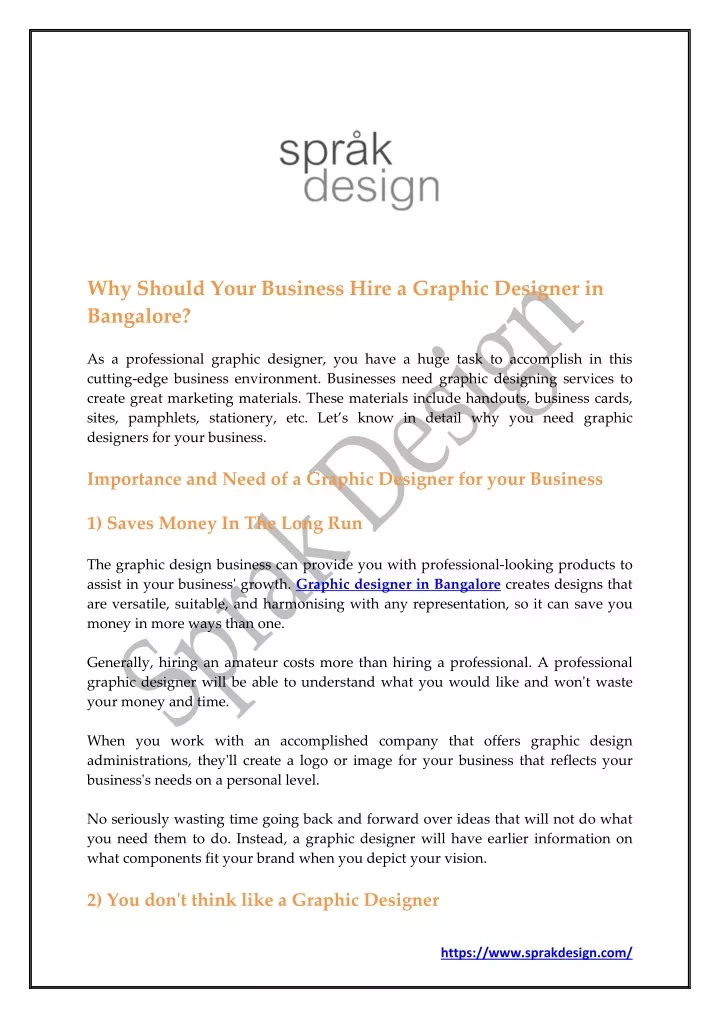 why should your business hire a graphic designer
