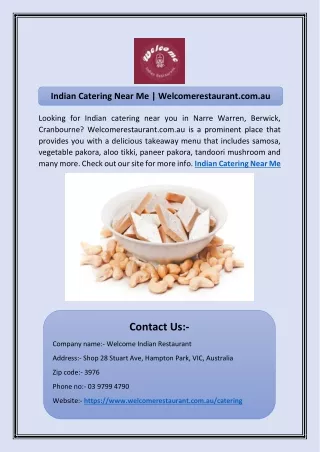 Indian Catering Near Me | Welcomerestaurant.com.au