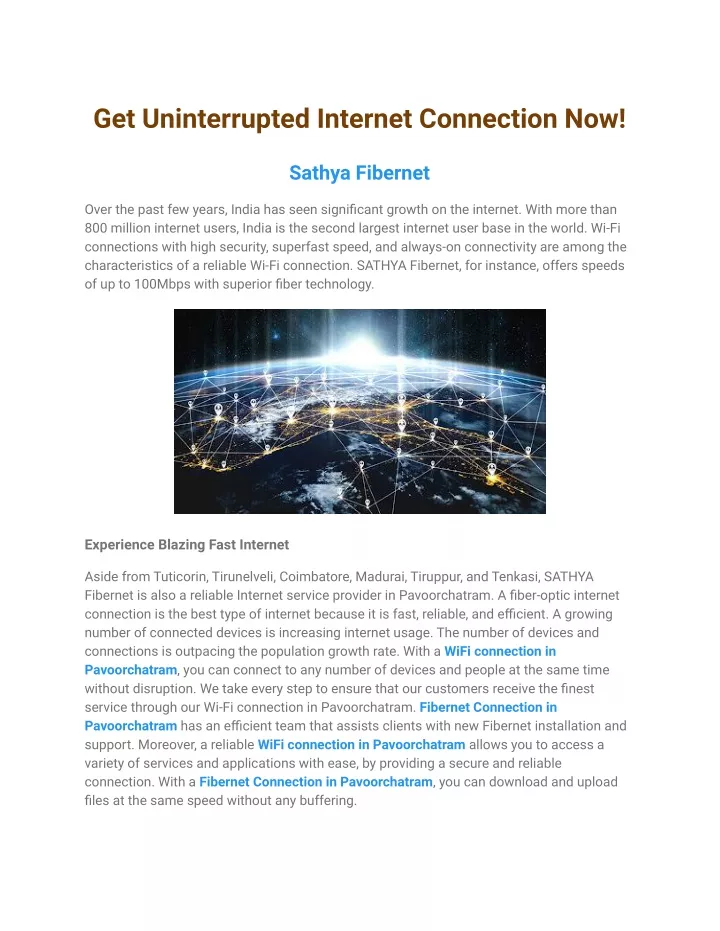 get uninterrupted internet connection now