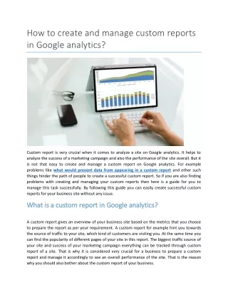 How to create and manage custom reports in Google analytics