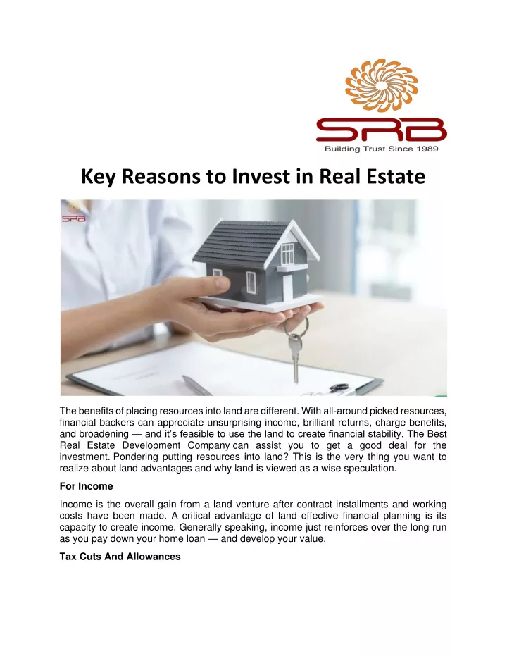 key reasons to invest in real estate