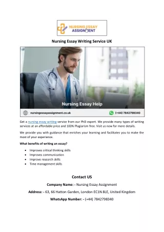 Nursing Essay Writing Service UK