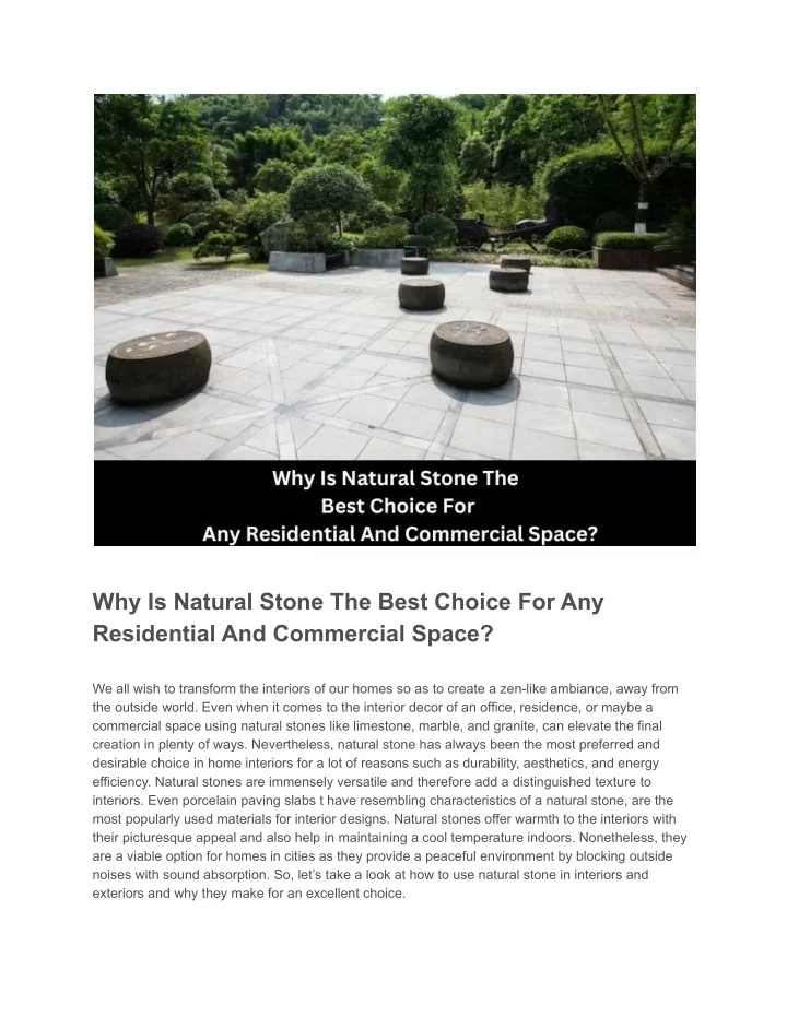 why is natural stone the best choice