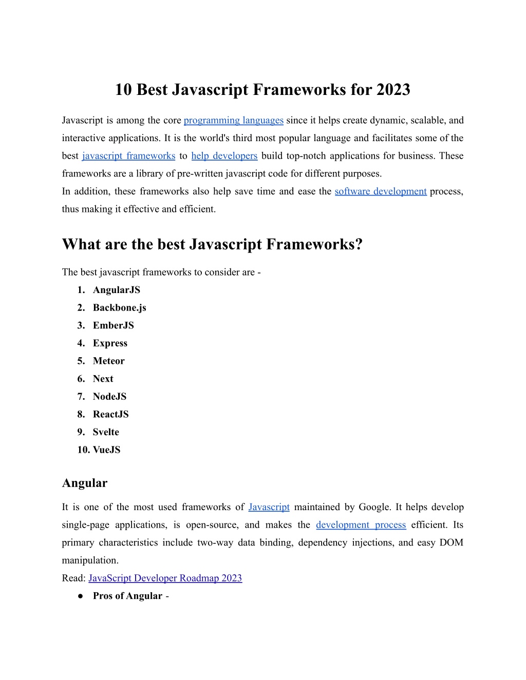 PPT - 10 Best Javascript Frameworks for 2023 PowerPoint Presentation ...