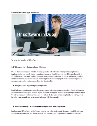 five benefits of using hr software