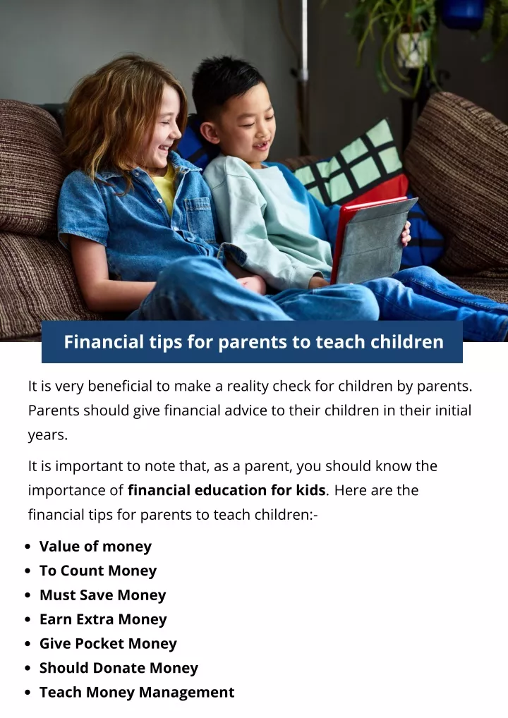 financial tips for parents to teach children