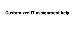Customized IT assignment help