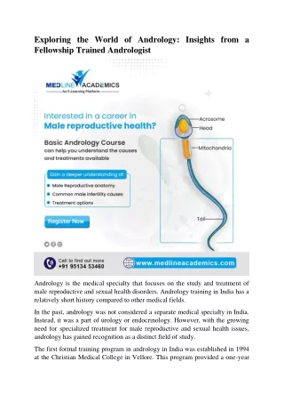 exploring the world of andrology insights from