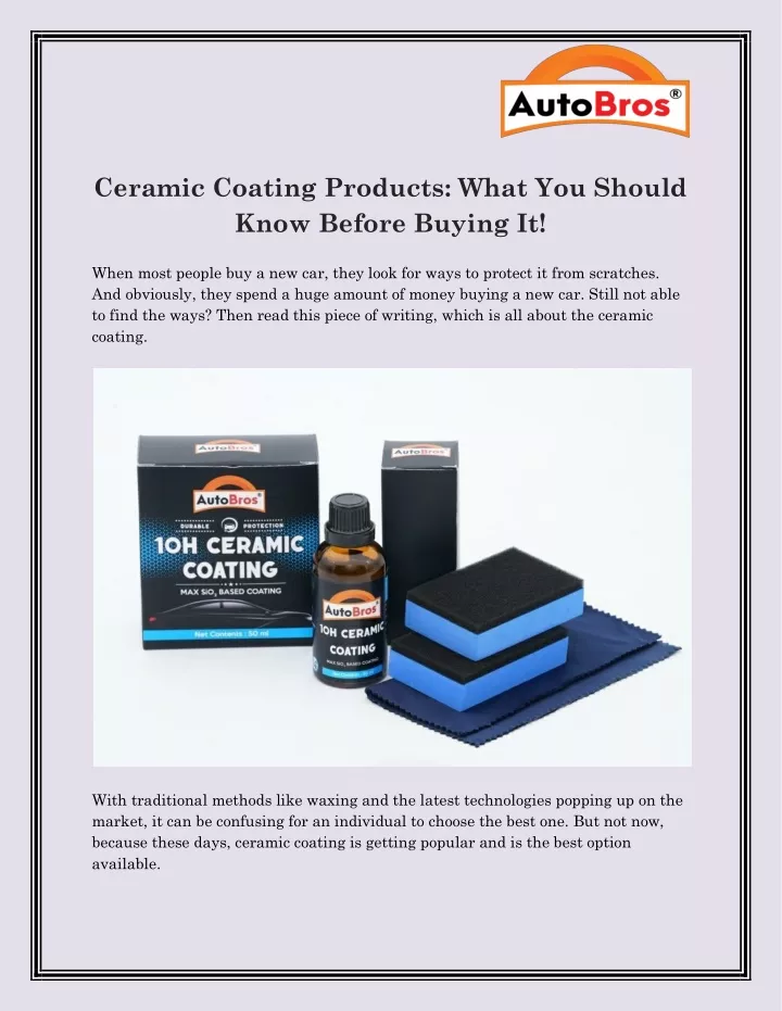 ceramic coating products what you should know