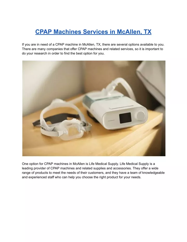 cpap machines services in mcallen tx