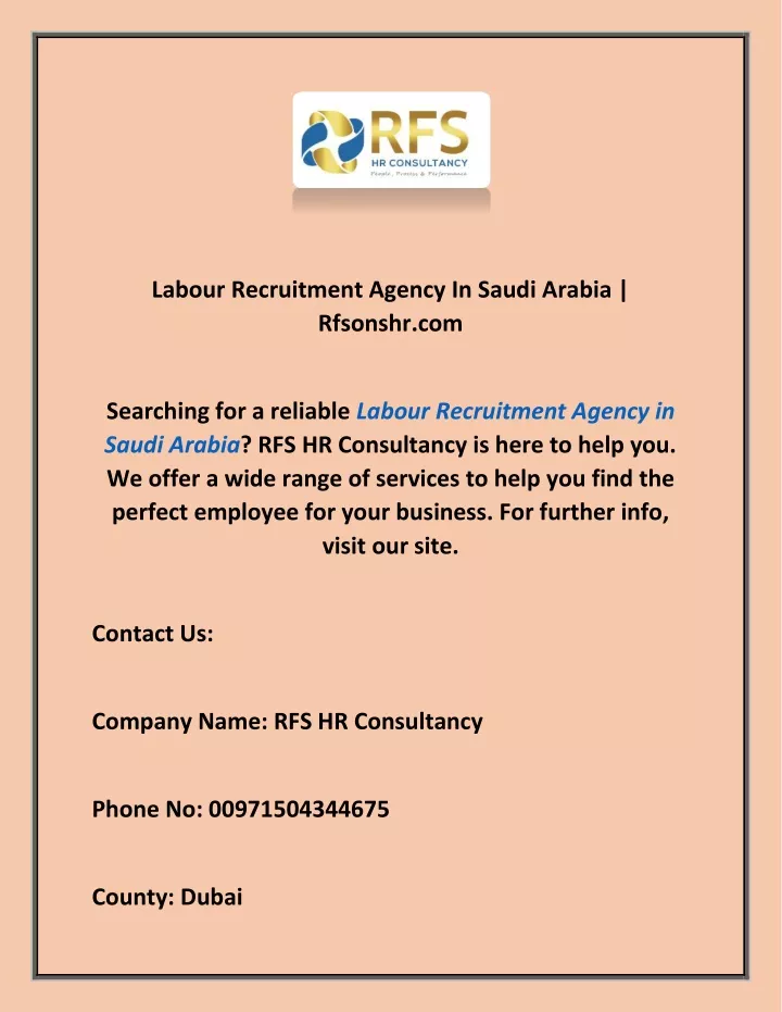 labour recruitment agency in saudi arabia