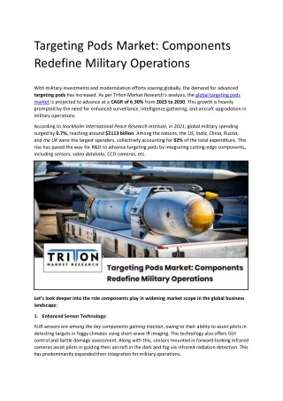targeting pods market components redefine