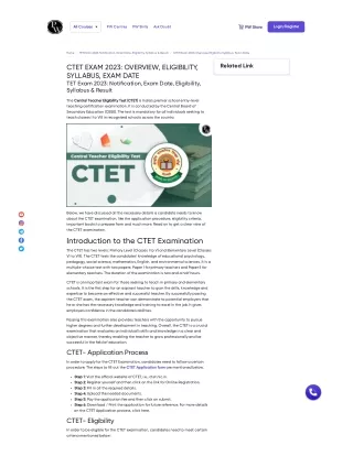 CTET Exam: Overview, Eligibility, Syllabus, Exam Date