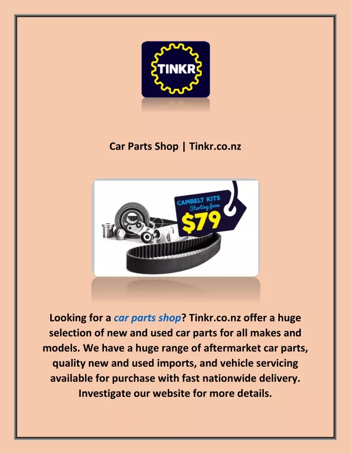 car parts shop tinkr co nz