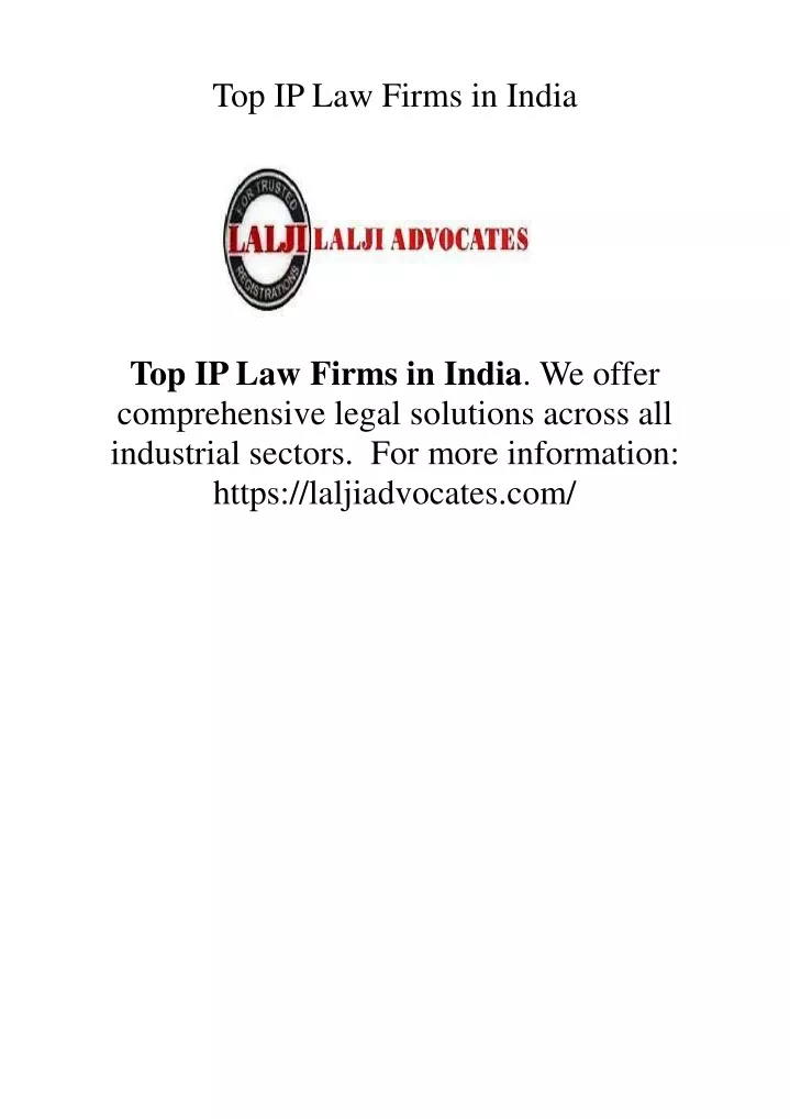 top ip law firms in india