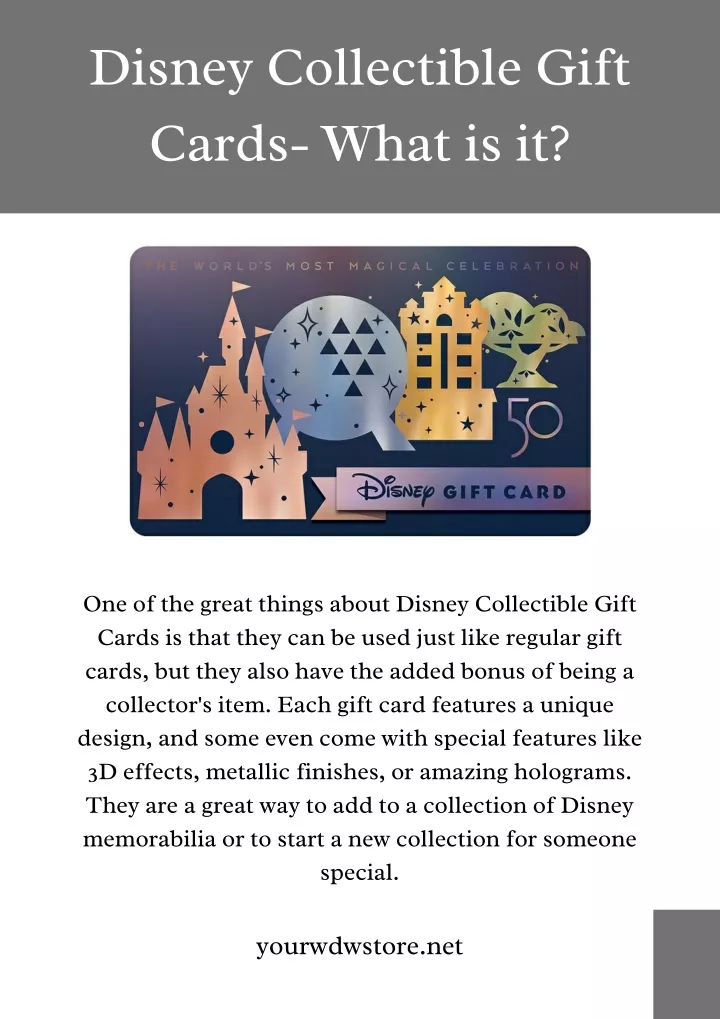 disney collectible gift cards what is it