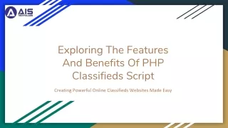 exploring the features and benefits of php classifieds script