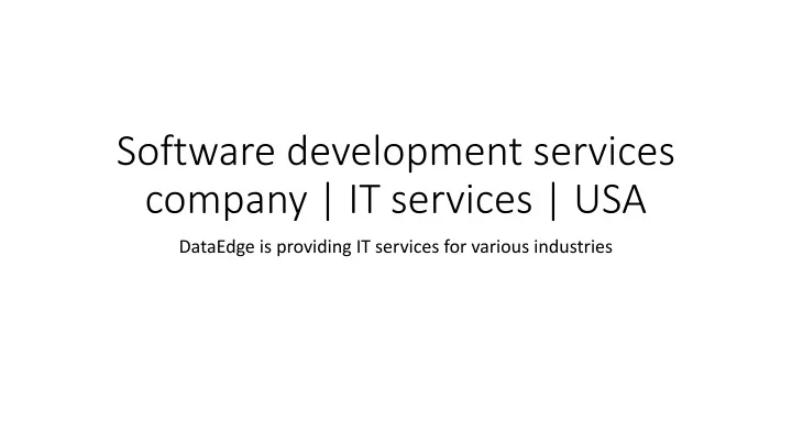 software development services company it services usa