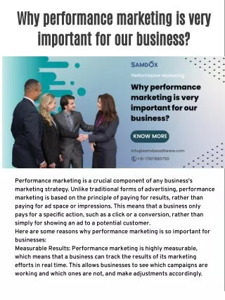 Why performance marketing is very important for our business?