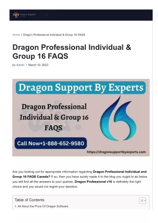 Dragon Professional Individual and Group 16 FAQS
