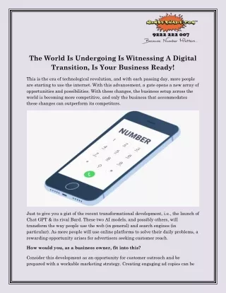 the world is undergoing is witnessing a digital