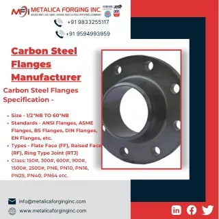 Carbon Steel Flanges| Mild Steel Flanges| Stainless Steel Flanges-Metalica INC