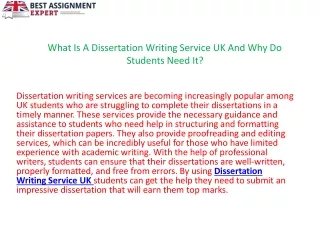 what is a dissertation writing service uk and why do students need it