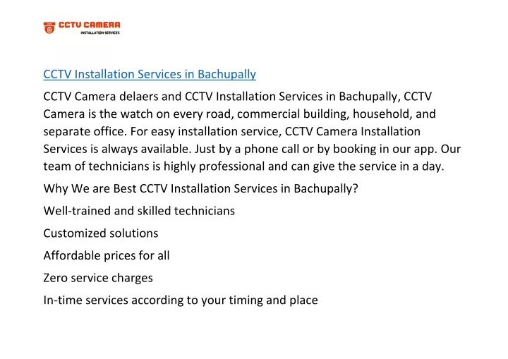 cctv installation services in bachupally