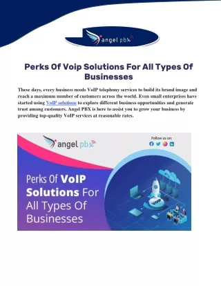 Perks Of Voip Solutions For All Types Of Businesses